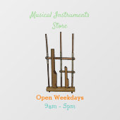 Tekening van de angklung-cartoon raamsticker (Vel)