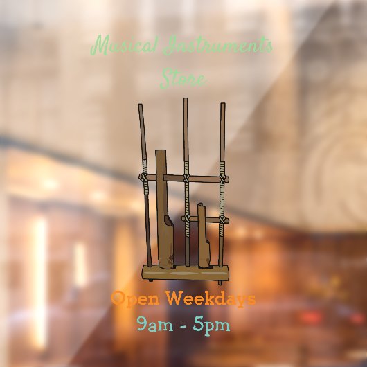 Tekening van de angklung-cartoon raamsticker (Vel 2)