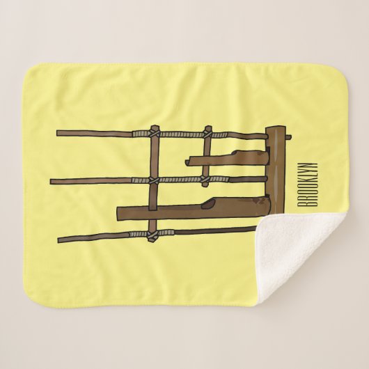 Tekening van de angklung-cartoon sherpa deken (Voorkant (horizontaal))