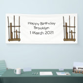 Tekening van de angklung-cartoon spandoek (Beurs)