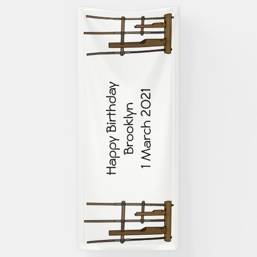 Tekening van de angklung-cartoon spandoek (Verticaal)