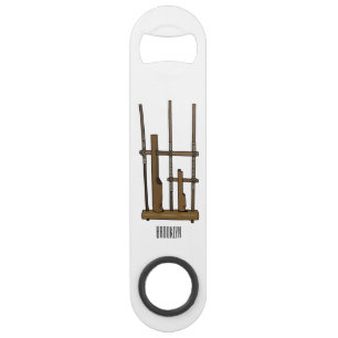 Tekening van de angklung-cartoon speed flessenopener