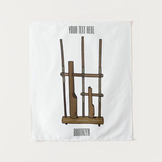 Tekening van de angklung-cartoon wandkleed (Voorkant)