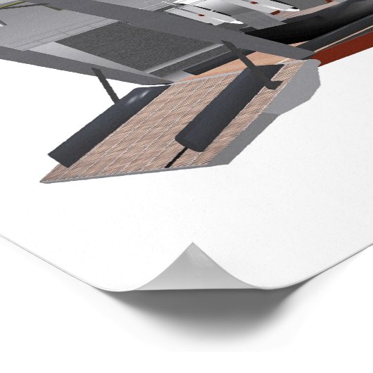 Tekening van de baan poster (Hoek)