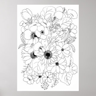 tekening van de bebouwingslijn poster