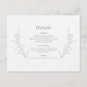 Tekening van de botanische olievlek Elegant Modern Informatiekaartje (Voorkant)