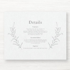 Tekening van de botanische olievlek Elegant Modern Informatiekaartje