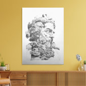 Tekening van de buste van Neptunus (Lambert-Sigisb Canvas Afdruk (Insitu (Woonkamer))