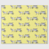 Tekening van de cartoon van bruiloft en vervoer cadeaupapier (Vlak)