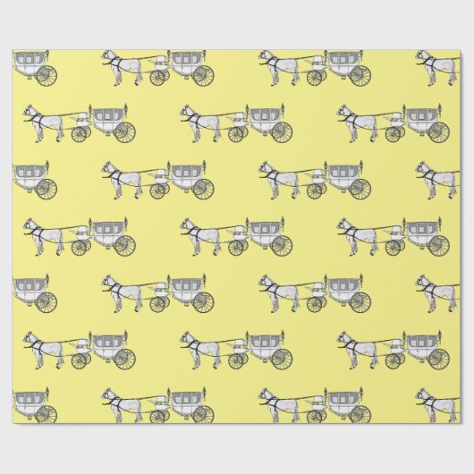 Tekening van de cartoon van bruiloft en vervoer cadeaupapier (Vlak)