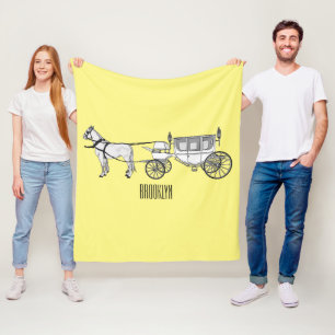 Tekening van de cartoon van bruiloft en vervoer fleece deken