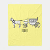 Tekening van de cartoon van bruiloft en vervoer fleece deken (Voorkant)