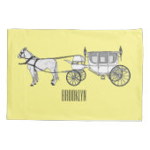 Tekening van de cartoon van bruiloft en vervoer kussensloop (Achterkant)