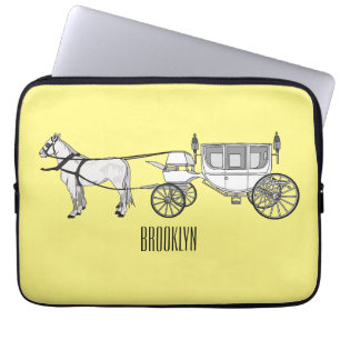 Tekening van de cartoon van bruiloft en vervoer laptop sleeve