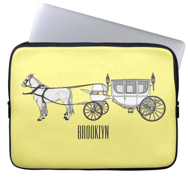 Tekening van de cartoon van bruiloft en vervoer laptop sleeve (Voorkant)
