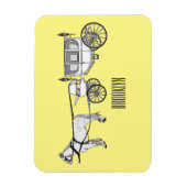 Tekening van de cartoon van bruiloft en vervoer magneet (Verticaal)