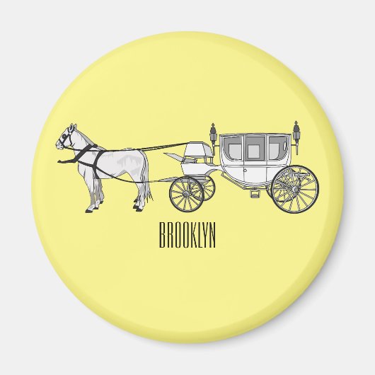 Tekening van de cartoon van bruiloft en vervoer magneet (Voorkant)