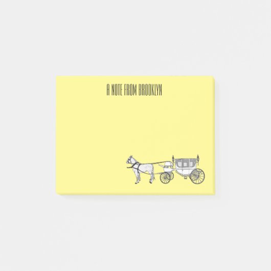 Tekening van de cartoon van bruiloft en vervoer post-it® notes (Voorkant)