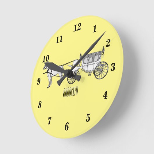 Tekening van de cartoon van bruiloft en vervoer ronde klok (Hoek)