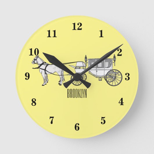 Tekening van de cartoon van bruiloft en vervoer ronde klok (Voorkant)