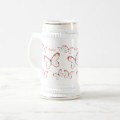 Tekening van de cartoon van de brillenglyter bierpul (Voorkant links)