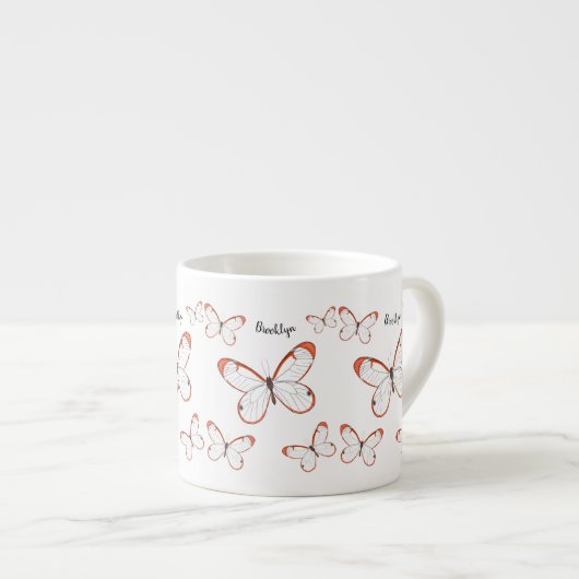 Tekening van de cartoon van de brillenglyter espresso kop (Voorkant rechts)