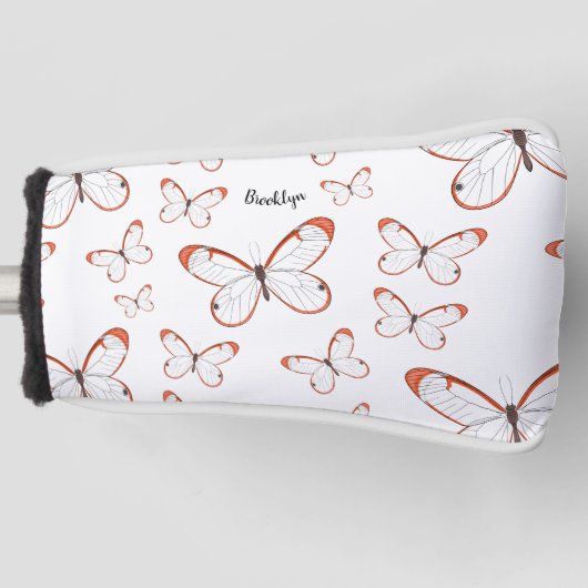 Tekening van de cartoon van de brillenglyter golfheadcover (Voorkant)