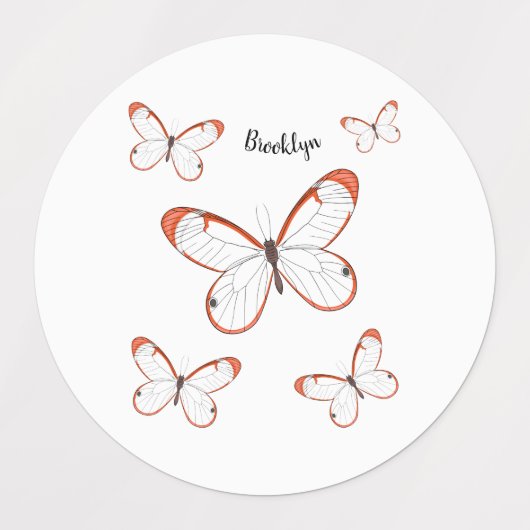 Tekening van de cartoon van de brillenglyter labels (Design 2)