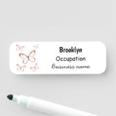 Tekening van de cartoon van de brillenglyter naamplaatje (In situ)