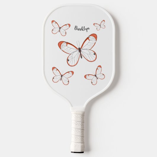 Tekening van de cartoon van de brillenglyter pickleball paddle (Achterkant)