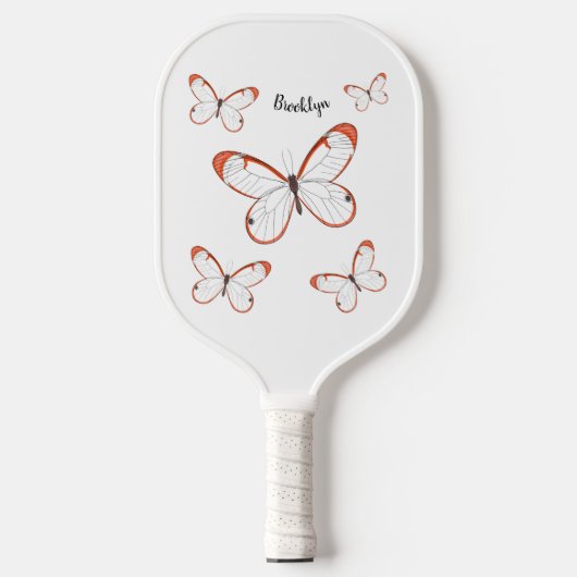 Tekening van de cartoon van de brillenglyter pickleball paddle (Voorkant)