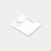 Tekening van de cartoon van de brillenglyter post-it® notes (Schuin)