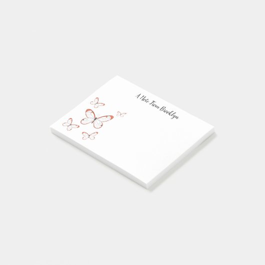 Tekening van de cartoon van de brillenglyter post-it® notes (Schuin)