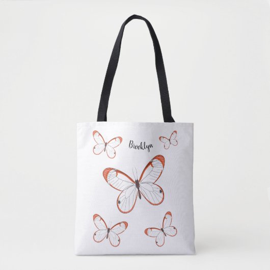 Tekening van de cartoon van de brillenglyter tote bag (Voorkant)