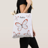 Tekening van de cartoon van de brillenglyter tote bag (Dichtbij)