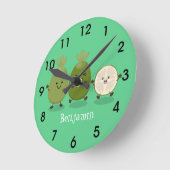 Tekening van de cartoon van de guava feijoa ronde klok (Hoek)