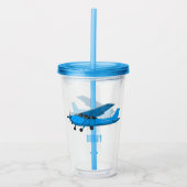 Tekening van de cartoon van vast vliegtuig acryl drinkbeker (Voorkant)