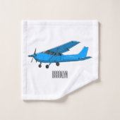 Tekening van de cartoon van vast vliegtuig bad handdoek (Wasdoekje)