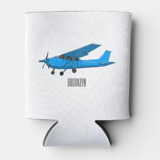 Tekening van de cartoon van vast vliegtuig blikjeskoeler (Voorkant)