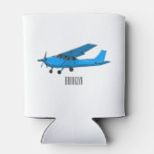 Tekening van de cartoon van vast vliegtuig blikjeskoeler (Achterkant)