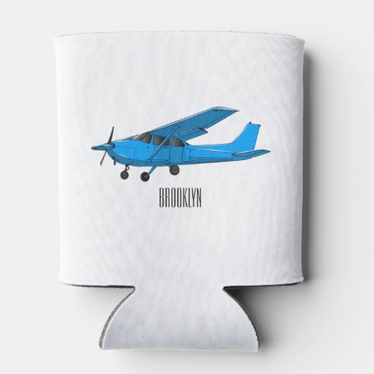 Tekening van de cartoon van vast vliegtuig blikjeskoeler (Achterkant)