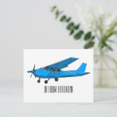 Tekening van de cartoon van vast vliegtuig briefkaart (Staand voorkant)