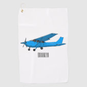 Tekening van de cartoon van vast vliegtuig golfhanddoek (Voorkant)