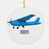 Tekening van de cartoon van vast vliegtuig keramisch ornament (Achterkant)