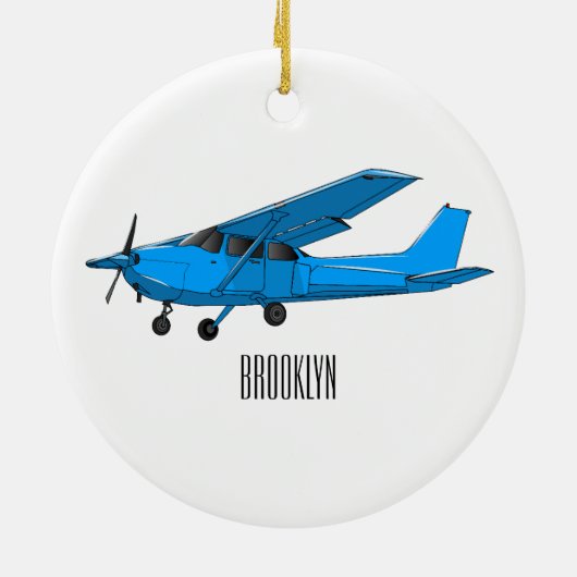 Tekening van de cartoon van vast vliegtuig keramisch ornament (Achterkant)