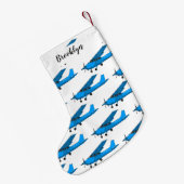 Tekening van de cartoon van vast vliegtuig kleine kerstsok (Achterkant (Hangend))