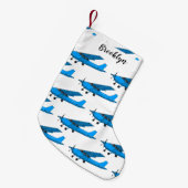 Tekening van de cartoon van vast vliegtuig kleine kerstsok (Voorkant (Hangend))