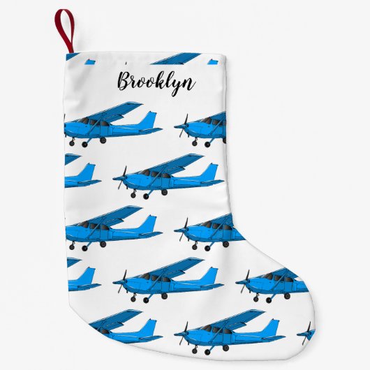 Tekening van de cartoon van vast vliegtuig kleine kerstsok (Voorkant)