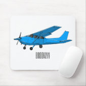Tekening van de cartoon van vast vliegtuig muismat (Met muis)