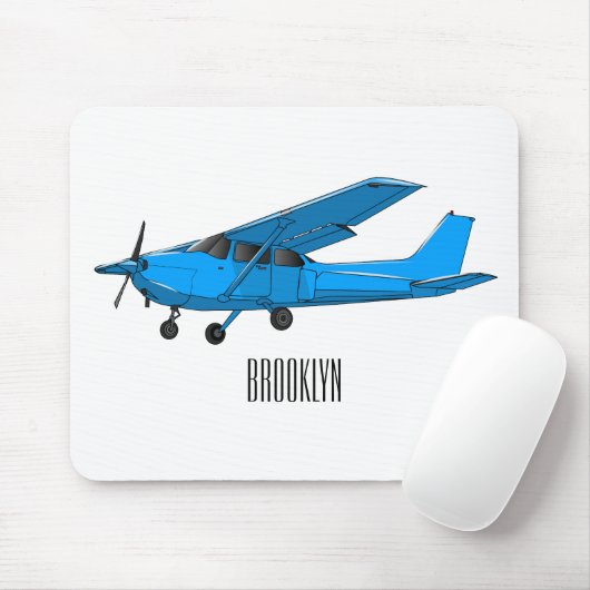 Tekening van de cartoon van vast vliegtuig muismat (Met muis)